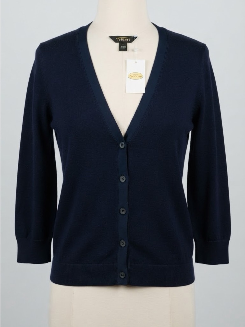 Talbots Dark Navy V-Neck Button-Front Cardigan